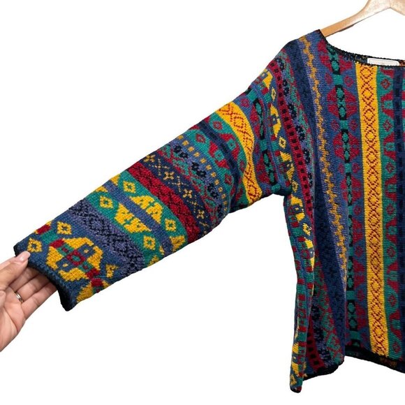 VTG Express Tricot Women Multicolor Long Sleeve Pullover Sweater Size S - Picture 4 of 12